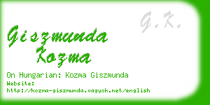 giszmunda kozma business card